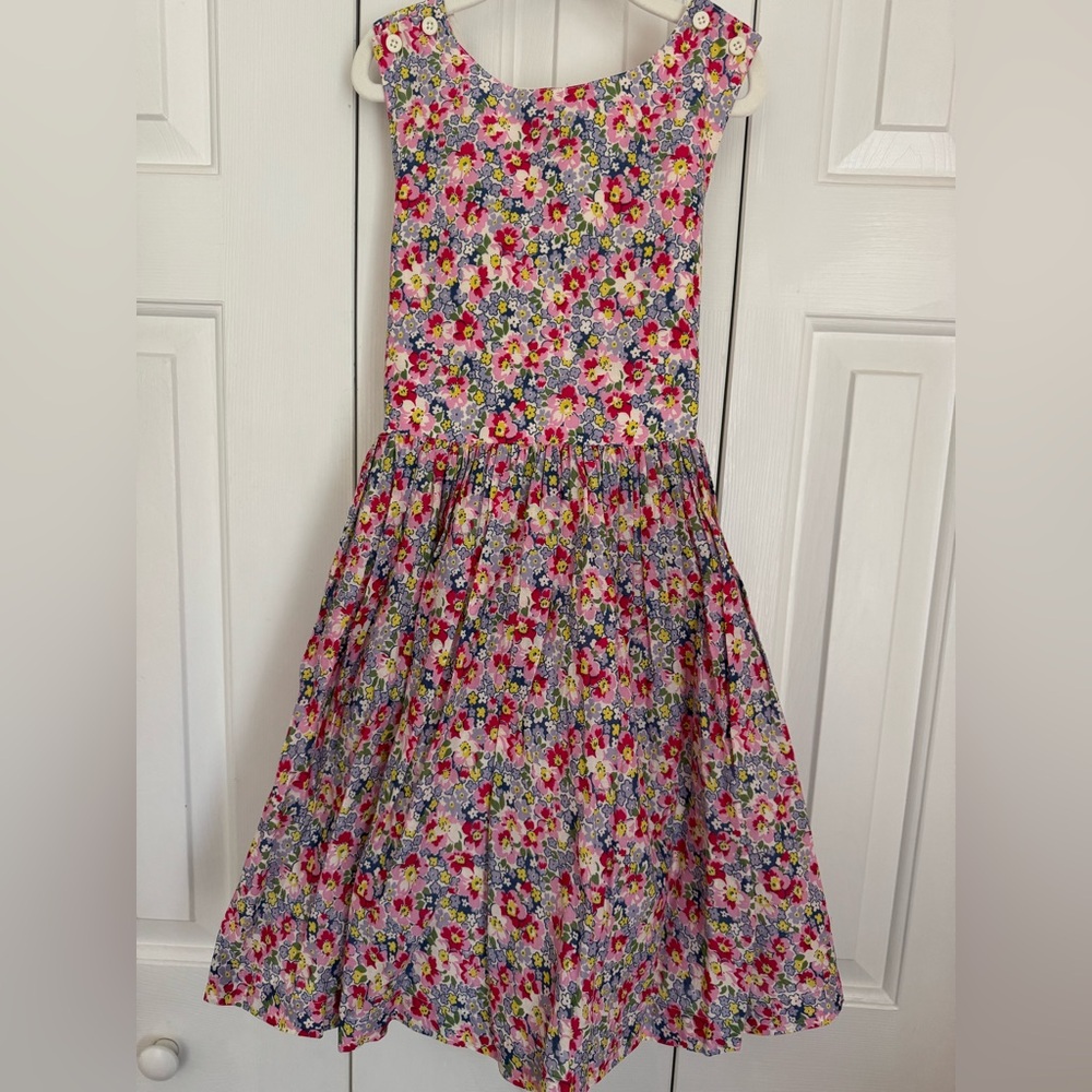 Mini Boden Pink and Red Criss Cross Sundress